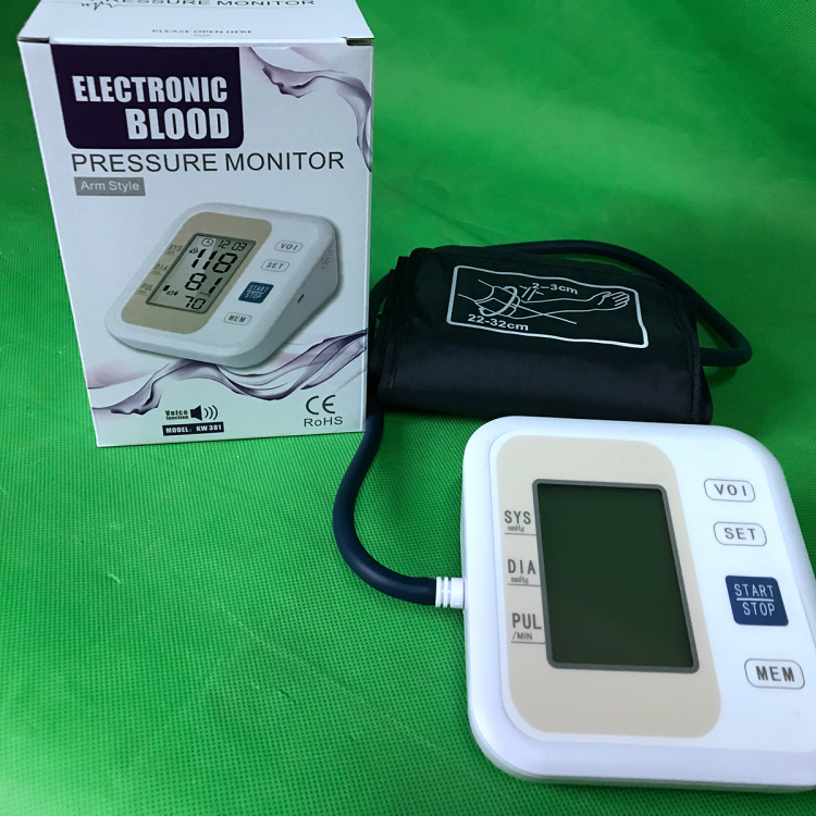 Monitor de presión arterial de brazo digital con pantalla LCD grande digital, monitor de presión arterial de 24 horas, esfigmomanómetro digital