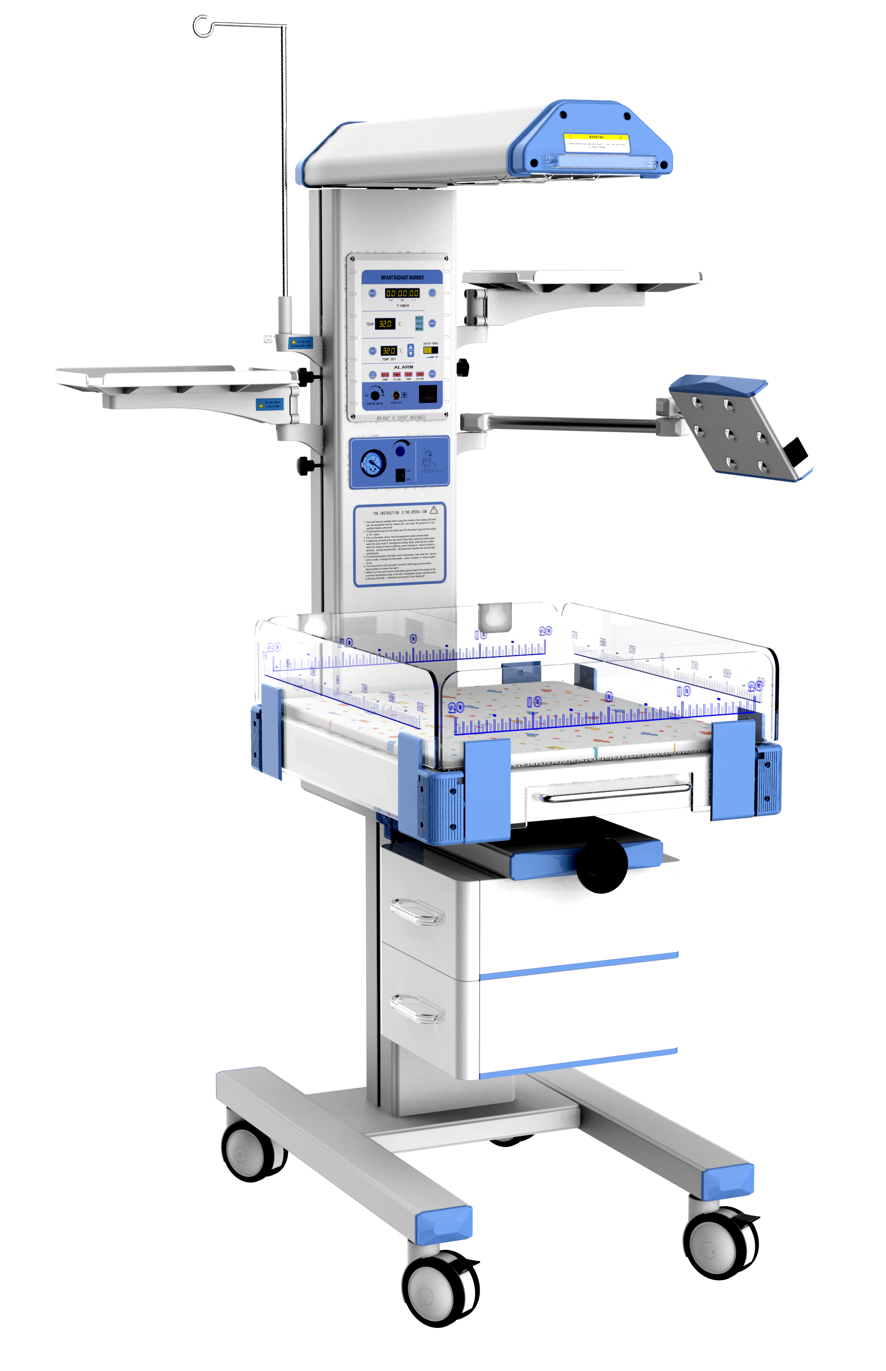 Equipo de cuidado de bebés de grado superior para hospital, resucitador de PVC para bebés, calentador de bebés con unidad de fototerapia LED
