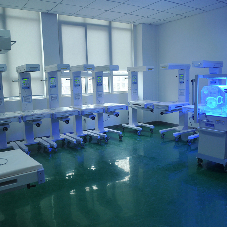 Equipo de cuidado de bebés de grado superior para hospital, resucitador de PVC para bebés, calentador de bebés con unidad de fototerapia LED