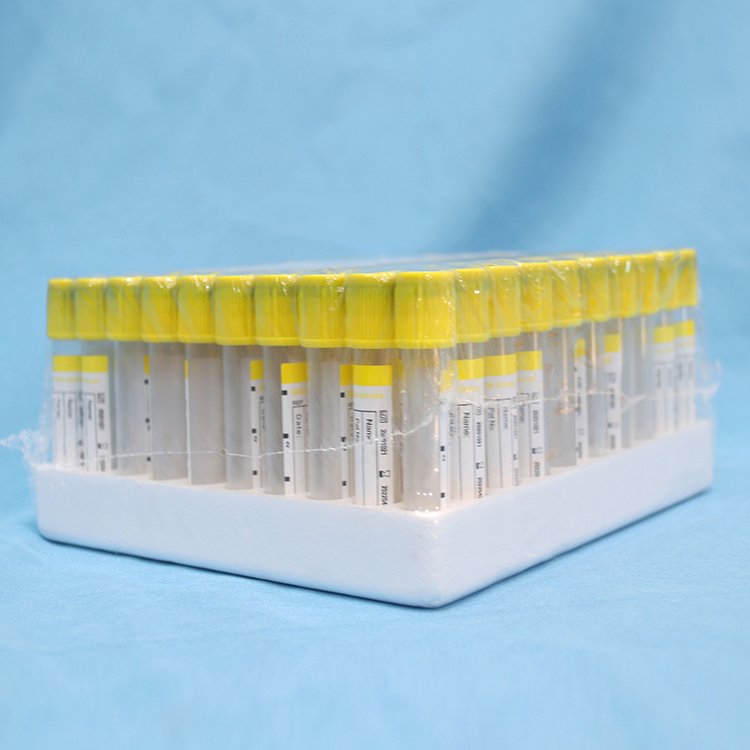Tubo de recolección de sangre al vacío con gel separador de suero y plasma de 3 ml, 5 ml, 9 ml y activador de coágulos, tapa amarilla