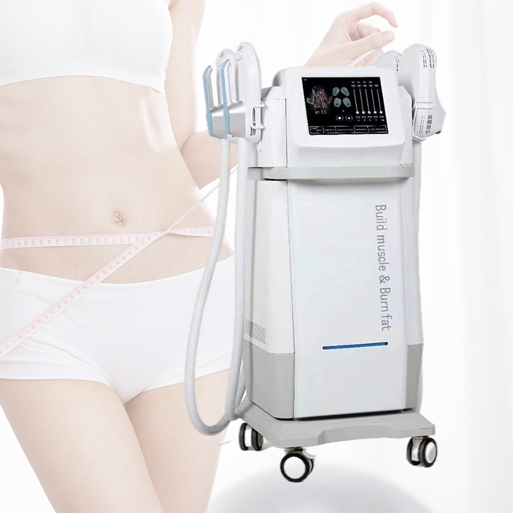 Equipo de belleza 4 cabezales Terapia Estimulador de músculos Construcción de máquina quemadora de grasa Ems
