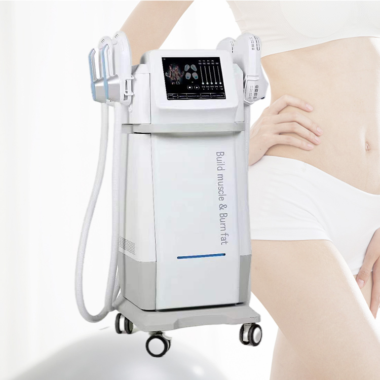 Equipo de belleza 4 cabezales Terapia Estimulador de músculos Construcción de máquina quemadora de grasa Ems