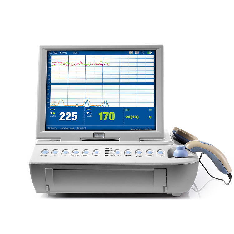 12.1 Pulgadas Pantalla Táctil TFT Impermeable Bebé Frecuencia Cardíaca Fhr/ Ua/ Fm Máquina de Monitoreo Materno Fetal de CTG Diagnóstico