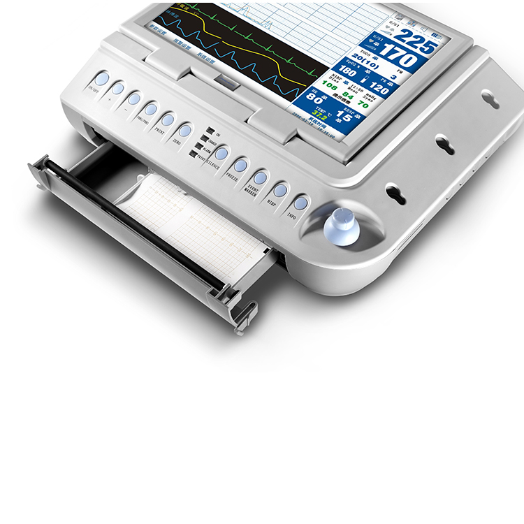 12.1 Pulgadas Pantalla Táctil TFT Impermeable Bebé Frecuencia Cardíaca Fhr/ Ua/ Fm Máquina de Monitoreo Materno Fetal de CTG Diagnóstico