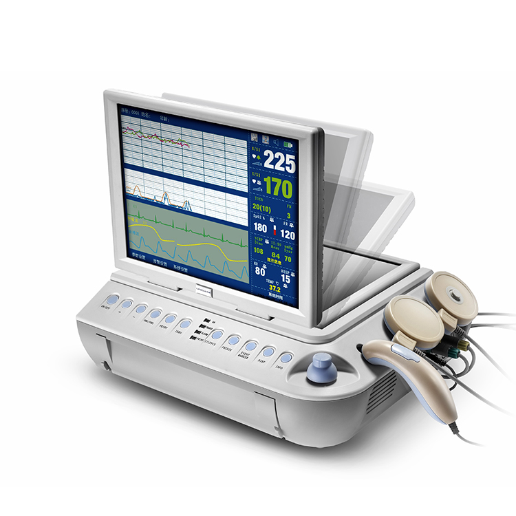 12.1 Pulgadas Pantalla Táctil TFT Impermeable Bebé Frecuencia Cardíaca Fhr/ Ua/ Fm Máquina de Monitoreo Materno Fetal de CTG Diagnóstico