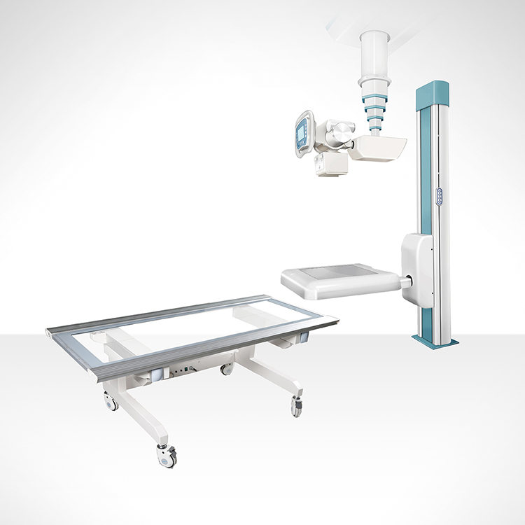 Sistema de radiografía digital montado en el techo de 50KW para hospital, panel plano suspendido