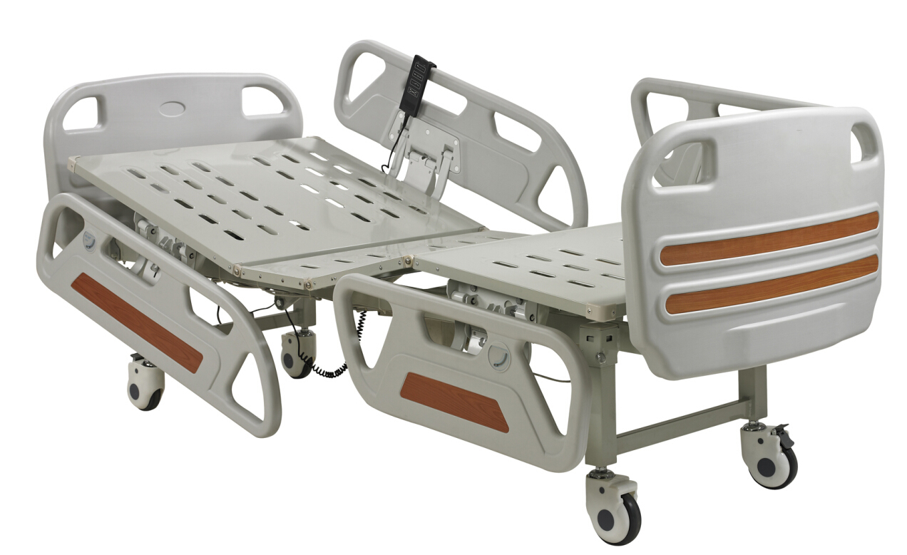 Cama médica eléctrica multifuncional de UCI de tres secciones para asistencia de pacientes en hospitales de enfermería