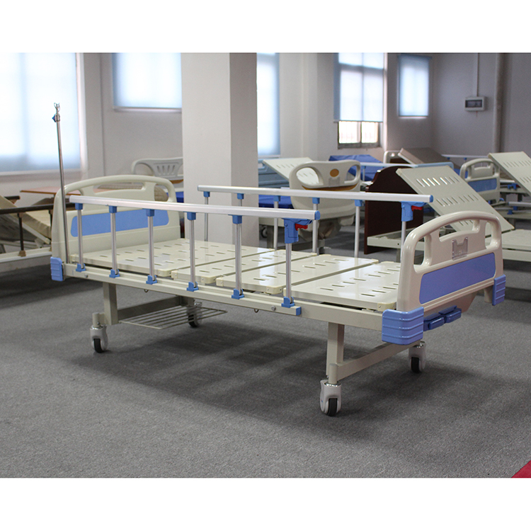 Proveedor barato Cama de hospital manual de dos funciones con manivela de ABS plegable para cuidados de enfermería en Pakistán