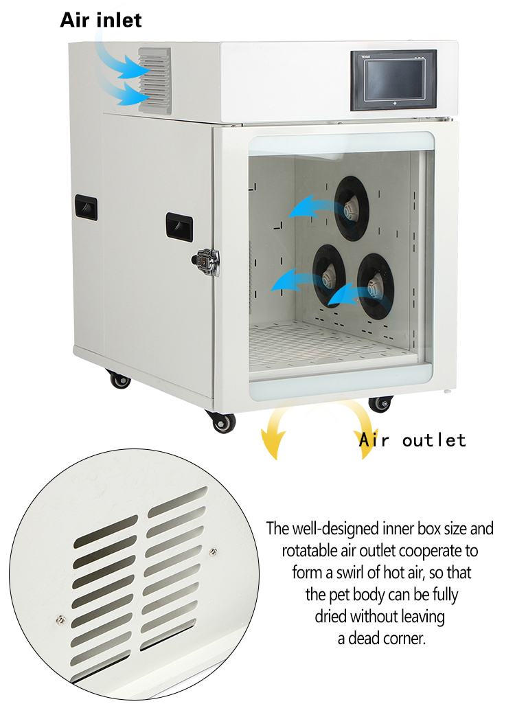Secador de mascotas completamente automático Gabinete de secado para perros y gatos Máquina secadora de pelo para mascotas Secador de mascotas automático
