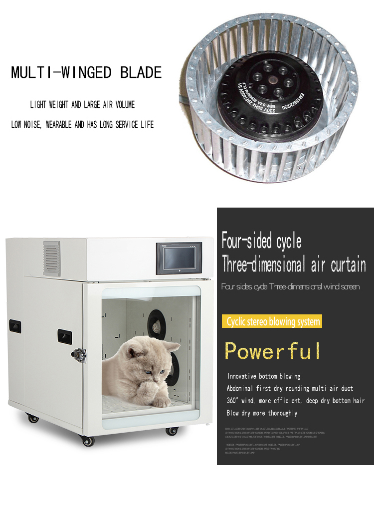 Secador de mascotas completamente automático Gabinete de secado para perros y gatos Máquina secadora de pelo para mascotas Secador de mascotas automático