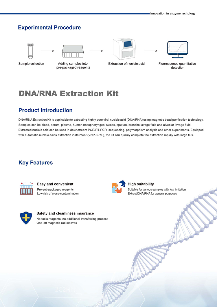 Kit de detección de ácido nucleico de ARN de ADN de laboratorio Kit de extracción automática de ácido nucleico