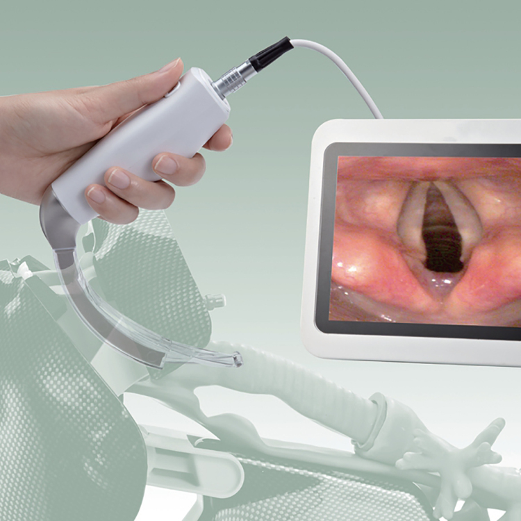 Cámara de video laringoscopio médico portátil Easy View de 8 pulgadas con monitor y hojas reutilizables